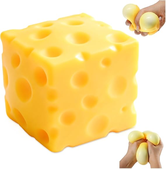 10cm Giant Cheese Squzee Toy Sensory Fidget Squeeze Toy Desk Gift