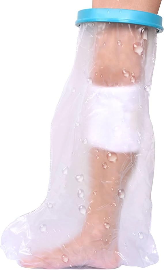 Waterproof Leg Cast Cover for Shower Adult, Cast Protector for Broken Leg, Reusable Water Resistant Adult Cast Bag for Swimming Bathing with Watertight Seal Cast Cover Leg for Leg Foot Ankle Adult