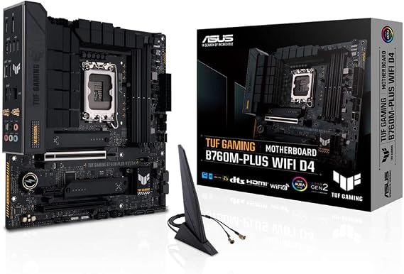 ASUS TUF GAMING B760M-PLUS WIFI D4 intel 14th/13th/12th Generation CPU, LGA1700 B760, DDR4 mATX Motherboard/Domestic Authorized Dealer