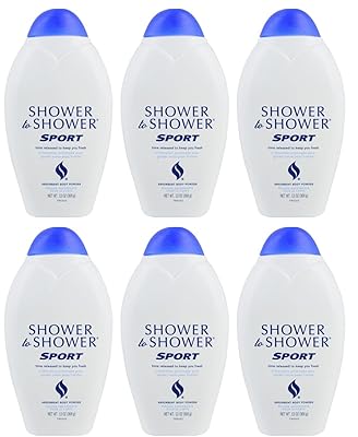 Shower to Shower Absorbent Body Powder-Sport-13 oz Quantity of 6
