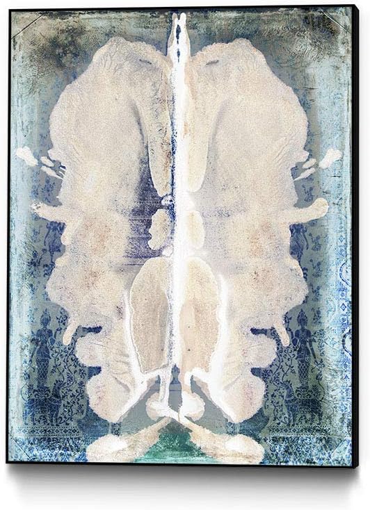 Giant Art Ink Laos Ready-to-Hang Canvas Wall Art, 24" W x 32" H, Blue, White