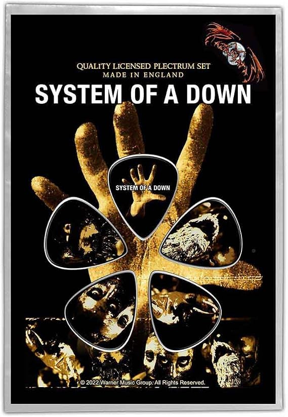 System Of Down Hand Plectrum (5 pack, 1mm thick, Nylon, Black), Officially Licensed Product