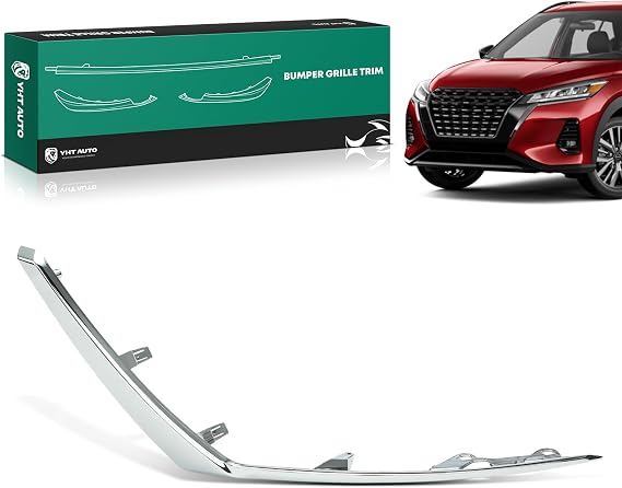 YHTAUTO Front Passenger Side Bumper Cover Molding for Nissan | Compatible with Kicks 2021-2024 (SV/S Models) | Chrome Bumper Trim Moldings, Front Right Side