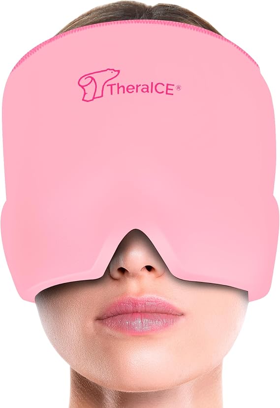TheraICE Headache Relief Cap for Women, Headache Hat Migraine Ice Pack Mask | Soft Cold Compress Gel Head Wrap Soothes Tension and Stress, a Thoughtful Gift for Mom, Grandma or Any Special Her