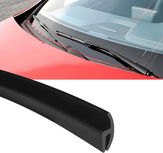 Windshield Cowl Rubber Seal Strip Weather Stripping, 1.7M/5.6Ft Front Rear Windshield Seal Strip H-Shape Car Door Window Molding Trim Cover, Cuttable Auto Sunroof Sealing Trim Molding Strips