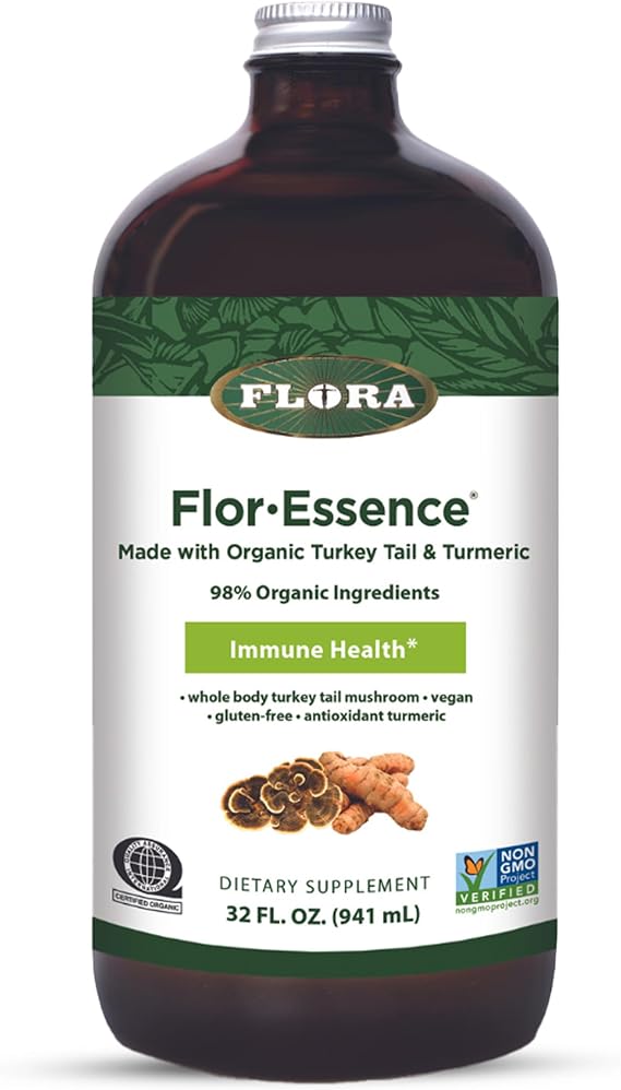 FloraHealth Flor-Essence Turkey Tail & Turmeric, Immune, 32 fl. oz. Glass