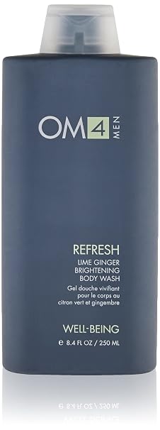 Organic Male OM4 Refresh: Lime Ginger Brightening Body Wash - Mens bodycare with Vitamin C to Cleanse and Nourish