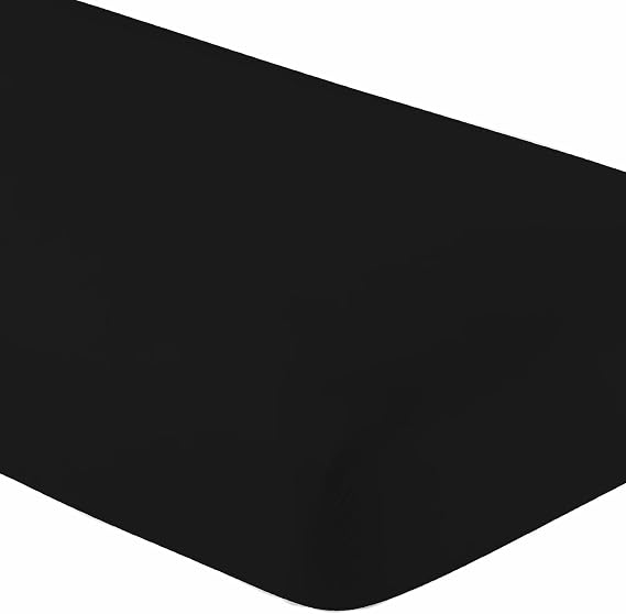 Twin XL Microfiber Fitted Sheet, 1800 Series, 15" Deep Pocket, Black