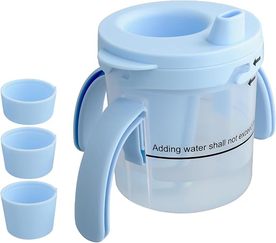 Dysphagia Cup for Adults & Elderly with Difficulty Swallowing, Solid Blue