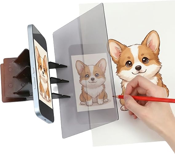 Drawing Projector for Tracing, Optical Image Drawing Projector Board, Portable Camera Lucida Drawings Tool Ideal for Tracing, Art Projects, Tablet Notes & Phone Compatible, Perfect for Beginners