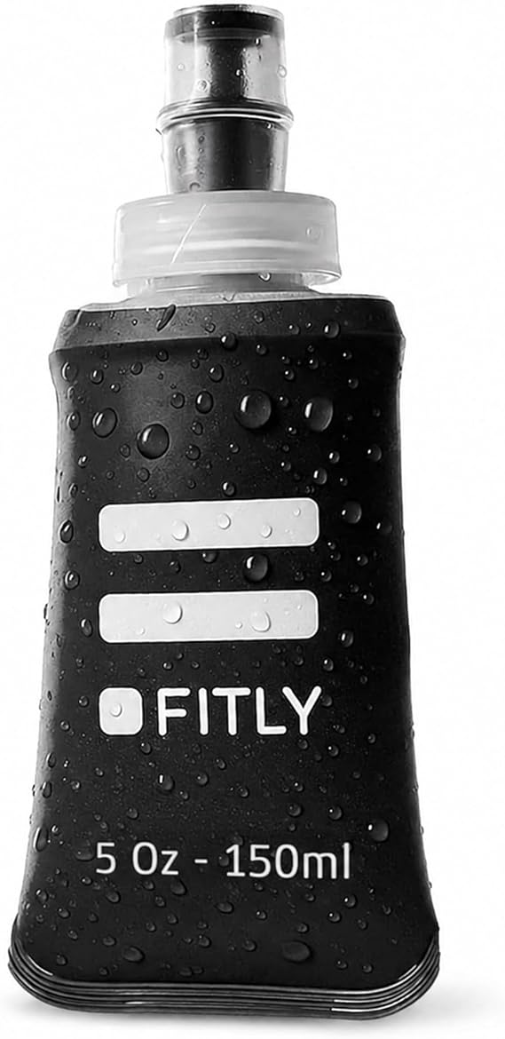 FITLY Soft Flask - Shrink As You Drink Soft Water Bottle for Hydration Pack - Folding Water Bottle Ideal for Running, Hiking, Cycling, Climbing & Rigorous Activity
