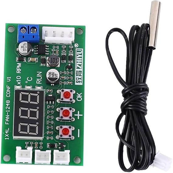 DONGKER PWM Driver Module,DC 12V 24V 48V 4-Wire Fan Temperature Controller for PC Fan/Alarm
