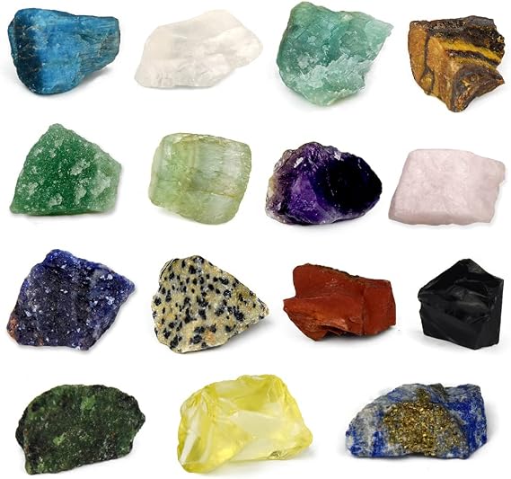 Marrywindix 15 Chakra Stone Tumbled Crystal Natural Rough Raw Healing Stone Set for Yoga, Meditation, Reiki, Healing and Energy Work
