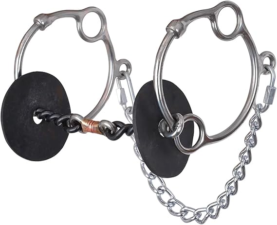 Reinsman 0119-8000 Josey-Mitchell Short Stop Bit | 3-Piece Copper & Sweet Iron Stage B Twisted Mouthpiece with Stainless Steel Cheeks for Ranch Riding & Training Horses | Large Horses