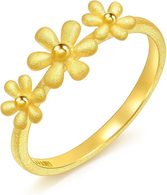 CHOW SANG SANG 999.9 24K Gold Daily Essence Blossom Ring for Women Price-by-Weight