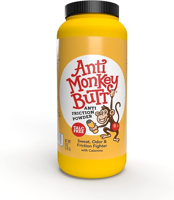 Anti Monkey Butt - Body Powder with Calamine - Sweat-, Odor-, Friction-Fighter - 6 oz