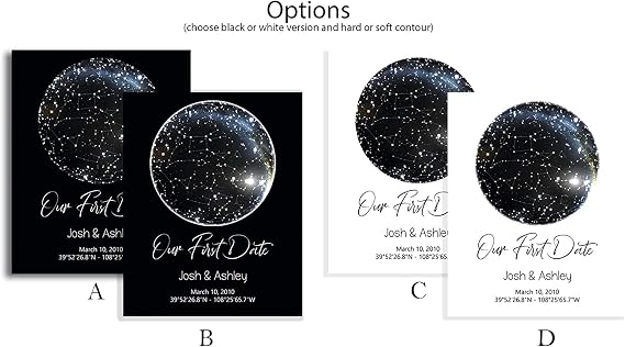 Custom Star Map Personalized Print Constellation Chart Night sky Poster Wall Art Special Occasion Gift Wedding Anniversary Decor 6st