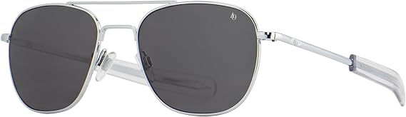 American Optical Silver Original Pilot Sunglasses | Nylon & Glass Lenses | Polarized & Non-Polarized