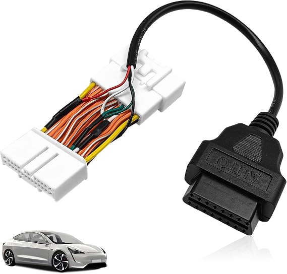OBD2 Adapter 26 Pin to 16 Pin Diagnostic Connector Adapter for TSL Model 3/Y 2019-Present Compatible with X431 Scanner & Other OBD2 Code Readers