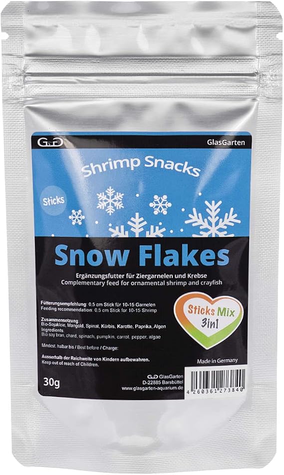GlasGarten Shrimp Snacks Snow Flakes Mix 3in1, 30g