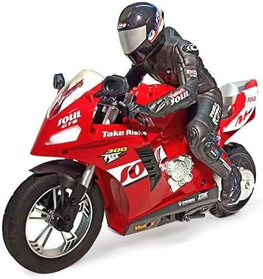 Remote Control Motorcycle, High Speed Self Balancing Single Wheel Stunt RC, 16 Scale 360 Rotating LED Flashlight Toy, Best Xmas Gift for Boys and Girls Red