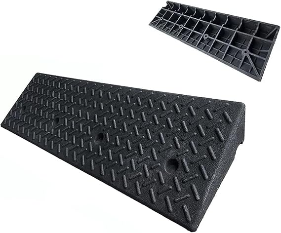 Rubber Driveway Curb Ramp Slope Ramp Heavy Duty Curb Ramps Loading Ramp 1 Pack for Dock Vehicle Warehouse Wheelchair Motorcycle Sidewalk(1.6in Rise Height)