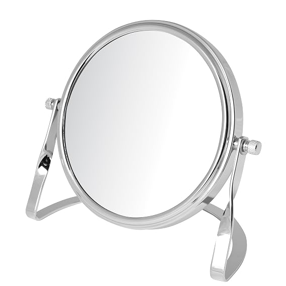 JERDON 5.5" Tabletop Makeup Mirror - 5X Magnification - Chrome - MC113C