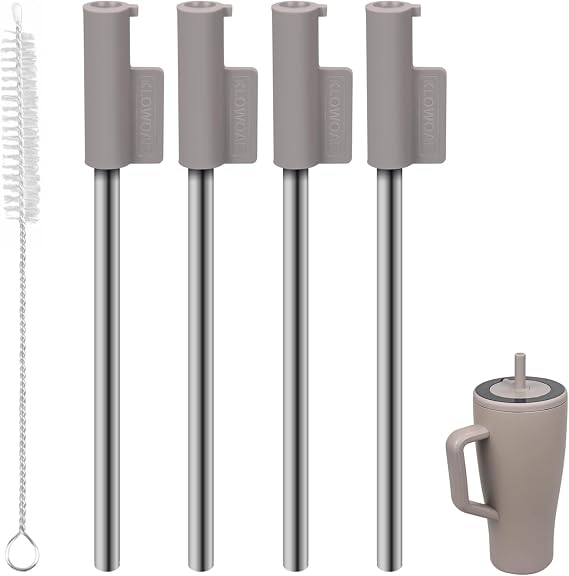 Replacement Straws for Brumate Era 40oz Tumbler with 1 Brush Gray, 4 Pack