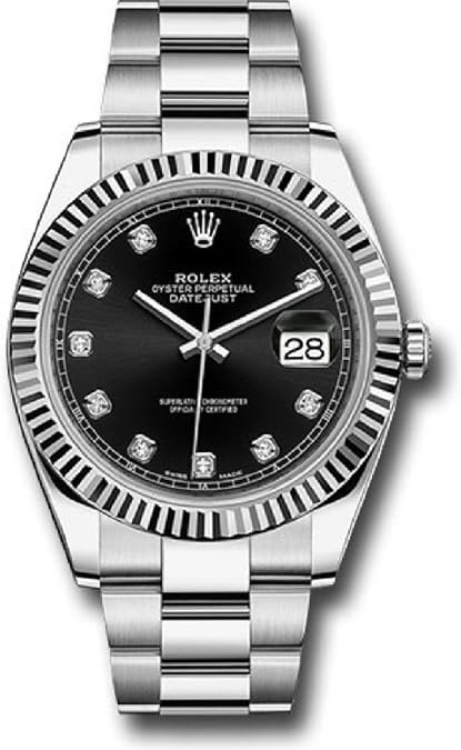 Rolex Oyster Perpetual Datejust Black Diamond Dial Men's Watch 126334BKDO