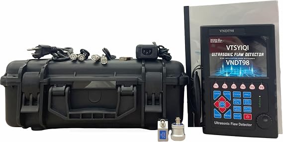 NDT Ultrasonic Flaw Detector Portable Ultrasonic NDT Tester with 0~10000mm Measuring Range 0.2~20MHz Frequency 1000~15000m/s Velocity for Automotive Shipbuilding Pipeline Flaw Inspection