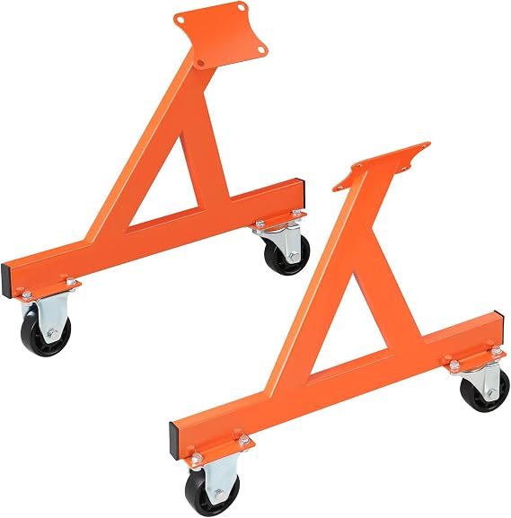 JY PERFORMANCE LS Engine Stand Cradle, Rolling Storage Stand for GM Chevy V8 LSx Engines, Heavy Duty Support for Engine & Transmission, 3" Swivel Caster Wheels, 12" Clearance, Compact Design