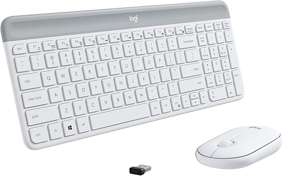 Logitech MK470 Slim Wireless Combo Compact Keyboard and Mouse - Off White