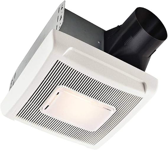 Broan-NuTone A110L Ventilation Fan with Light and Roomside Installation, 110 CFM, 1.3 Sones, White