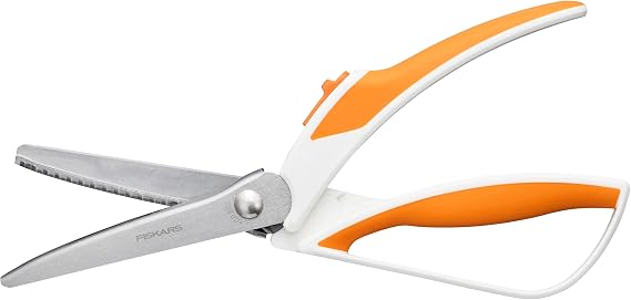 Fiskars 9" EasyAction Pinking Shears for Fabric Cutting with Spring Assist