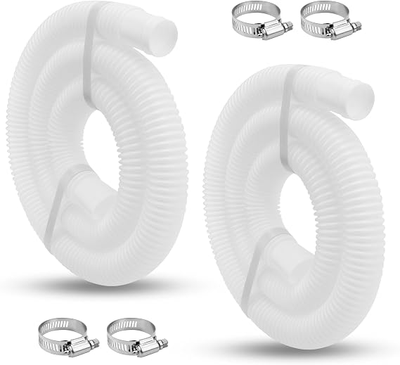 Swimming Pool Replacement Hose 1.25" for Above Ground Pool Pumps - 59" Long Pool Hose, Suitable for Intex Coleman Pool Filter Pumps 607 and 637 (2-Pack)