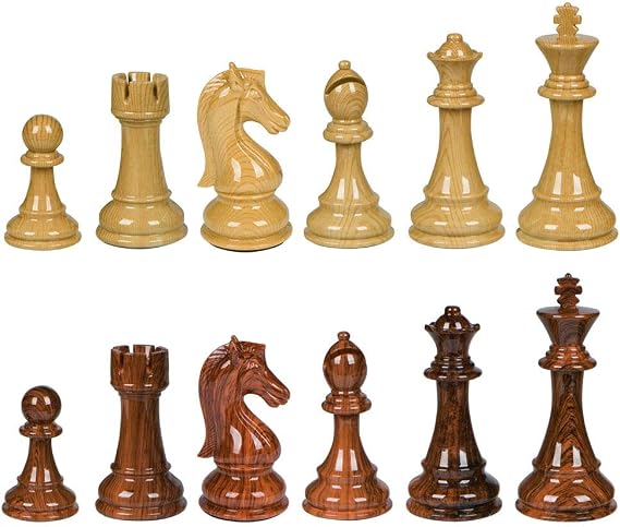 Ellis High Polymer Weighted Chess Pieces with 3.75 Inch King and Extra Queens, Pieces Only, No Board