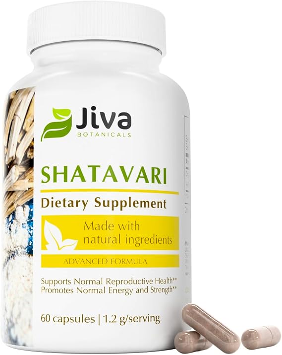 Jiva Botanicals Shatavari Capsules 1200mg Organic 60ct