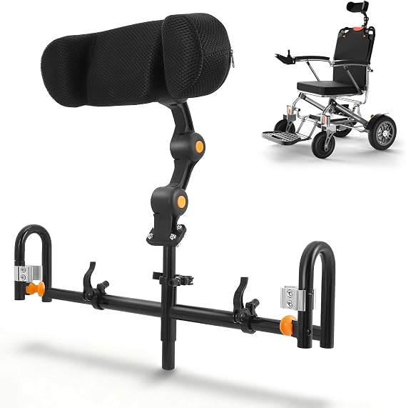 Adjustable Wheelchair Headrest, Breathable Wheelchair Cosy Neck Support Head Pillow Cushion, Headrest Backrest for Universal Wheelchairs