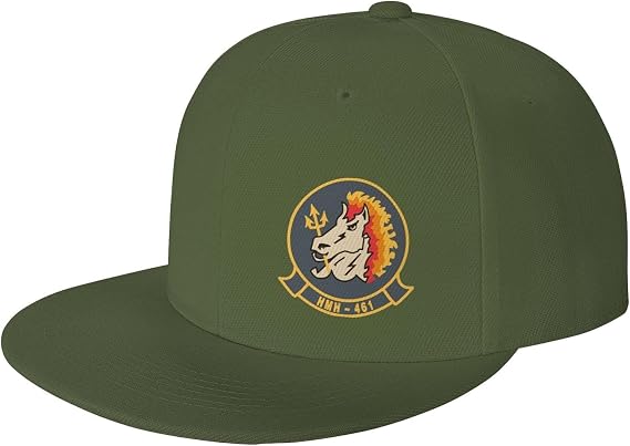 HMH-461 Snapback Hat Flat Bill Visor Adjustable Brim High Top Baseball Cap for Men