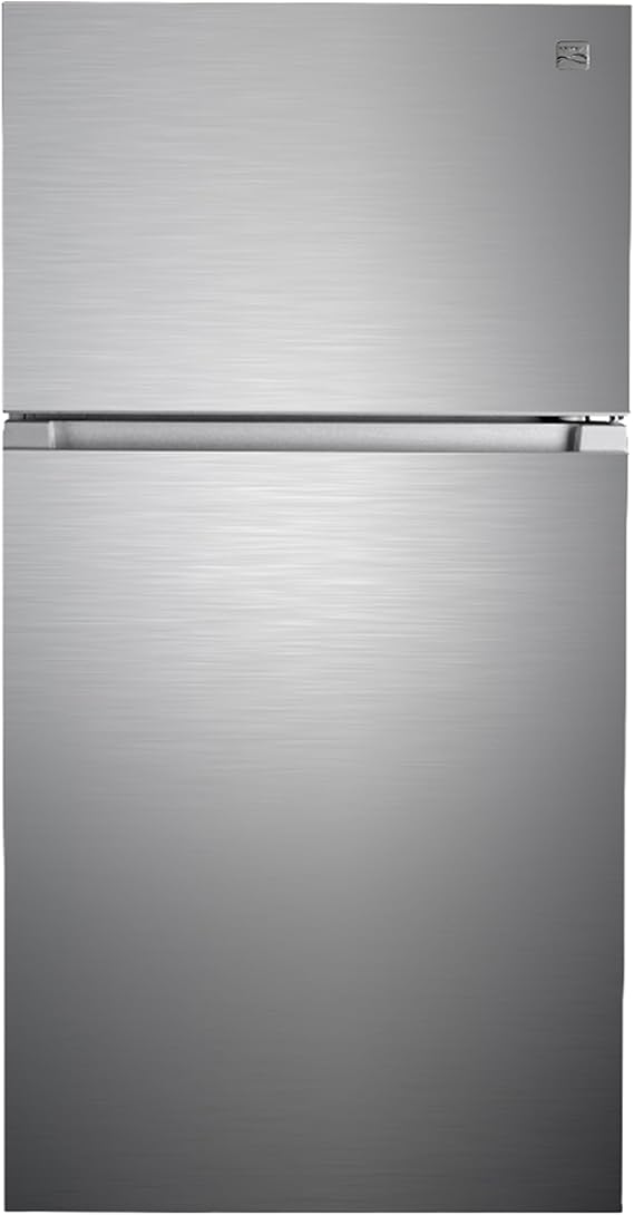 Kenmore 33" Top Mount Refrigerator with Freezer - Adjustable Shelving, Humidity-Controlled Crispers, LED Lighting, ENERGY STAR Certified, 20.4 cu. ft. Capacity - Fingerprint Resistant Stainless Steel