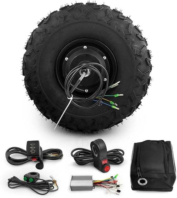 14.5 Inch 500W Brushless Geared Hub Motor With 145/70-6 Off Road Tire For Trolley Wheelbarrow Scooter (36V500W)