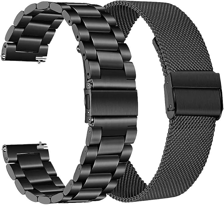 FitTurn Compatible with Motorola Moto Watch 120 Metal Band, Quick Release Stainless Steel Wrist Strap Replacement Strap for Motorola Moto Watch 120 Smart Watch