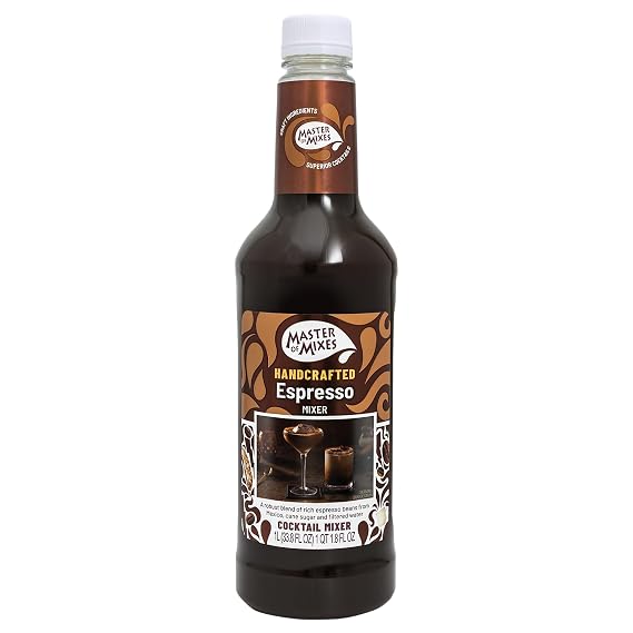 Master of Mixes Espresso Drink Mix, Ready to Use, 1 Liter Bottle (33.8 Fl Oz)