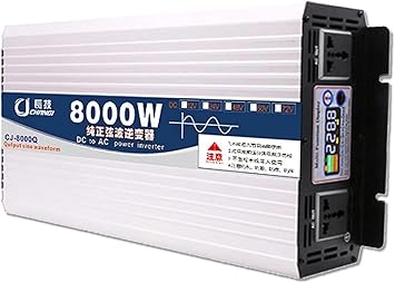 6000W 8000W 10000W 12000W Pure Sine Wave Inverter 12V/24V/48V/60V/72V DC to 110V/220V AC Power Inverter Voltage Converter Transformer for Home,RV,Truck,Off-Grid Solar~/