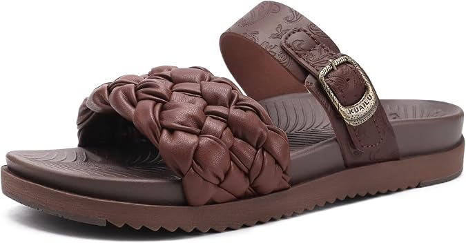 KuaiLu Women's Arch Support Orthopedic Open Toe Sandals