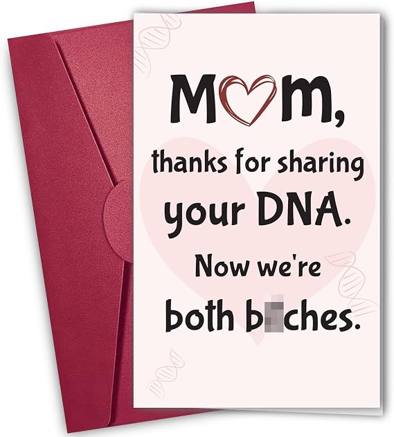 NewEleven Mothers Day Gifts For Mom, Mothers Day Card For Mom From Daughter, Kids On Mother's Day - Funny, Happy Birthday Present, Humorous Greeting Cards For Mother