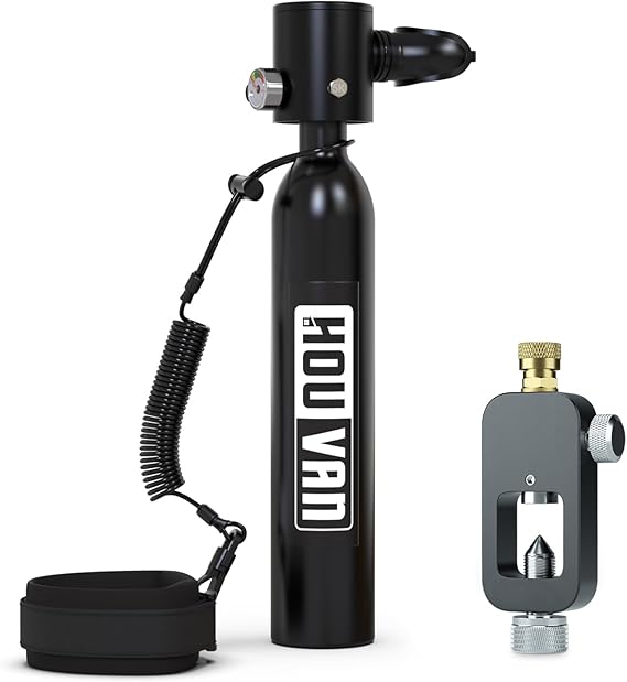 Mini Scuba Tank 0.5L Capacity Inflatable Diving Tank DOT Certified Portable Scuba Tank Support Underwater Breathing up to 16ft for Underwater Work/Underwater Recreation