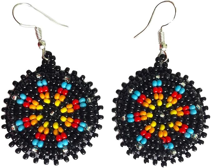 Handmade Cute Seed Beaded Earrings 1.2 Round