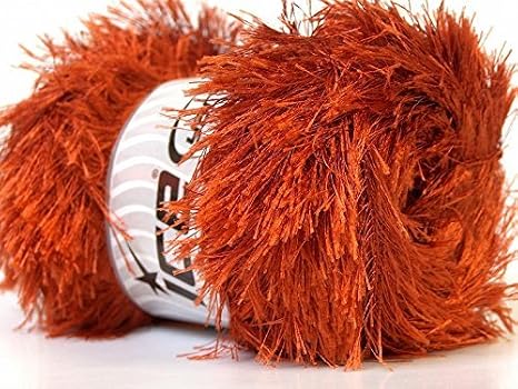 100 Gram Copper Eyelash Yarn Ice Fun Fur 164 Yards