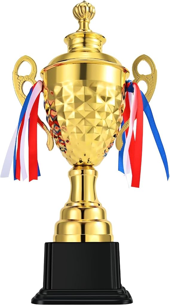 Flexzion Gold Trophy Award - Large Trophy Cup for Awards, Sports, Competitions, Tournaments, Parties, for Champion Winners & League Achievements